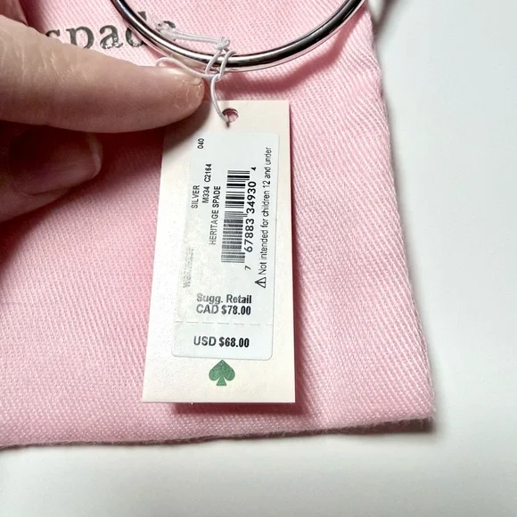 Kate Spade Silver Heart and Arrow  Bangle Bracelet - Picture 9 of 12